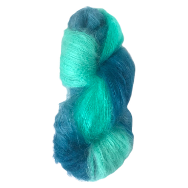 111423-Y-F Emu Florentine, turquoise bouclé yarn, wool/acryl/nylon, 50 g  balls, 7 available — FabMo