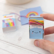 Kawaii Rainbow Arc Cross Stitch Kit - Mini Cross Stitch in a Matchbox