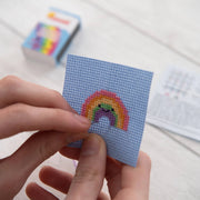 Kawaii Rainbow Arc Cross Stitch Kit - Mini Cross Stitch in a Matchbox