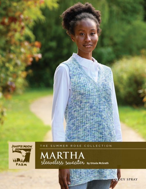 Martha sleeveless sweater pattern from Juniper Moon Farm