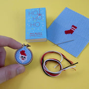 Christmas Bauble Ho Ho Ho - Mini Cross Stitch in a Matchbox