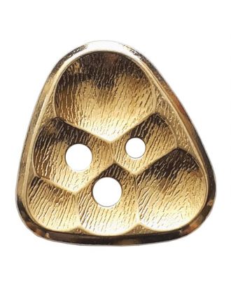 3 Hole Full Metal Triangular Button - Gold