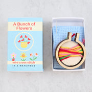 A Bunch of Flowers - Mini Cross Stitch in a Matchbox