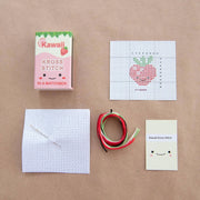 Kawaii Strawberry Cross Stitch Kit - Mini Cross Stitch in a Matchbox