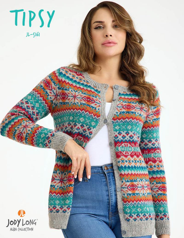 Tipsy Colorwork Cardigan Pattern by Jody Long