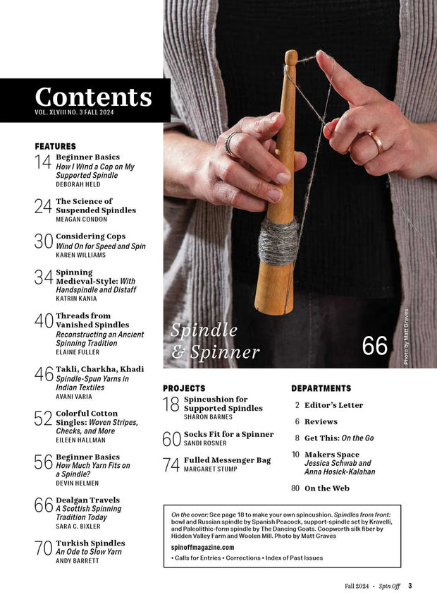 Spin Off - the Art & Craft of Spinning Yarn - Fall 2024 - Vol. XLVIII No. 3