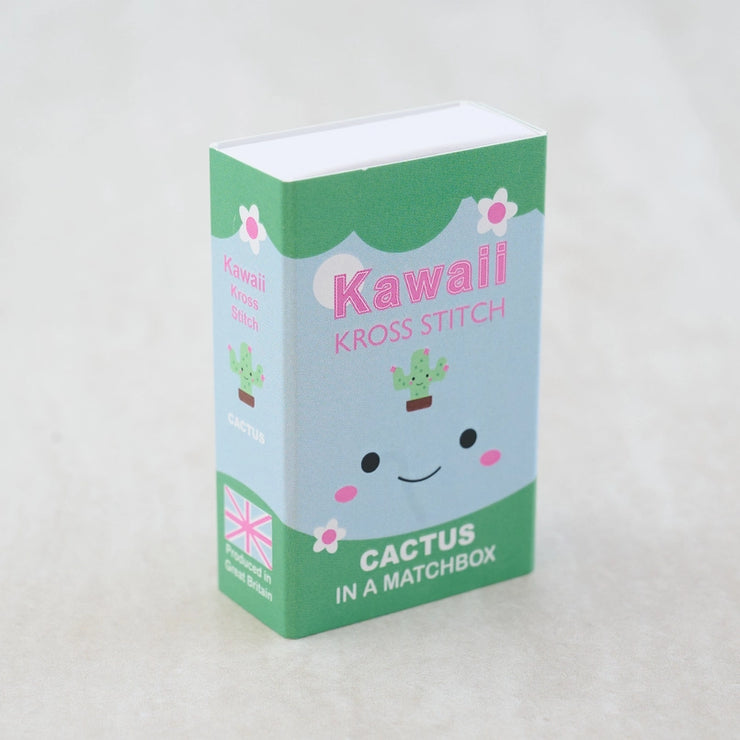 Kawaii Cactus Cross Stitch Kit - Mini Cross Stitch in a Matchbox