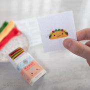 Kawaii Taco Cross Stitch Kit - Mini Cross Stitch in a Matchbox