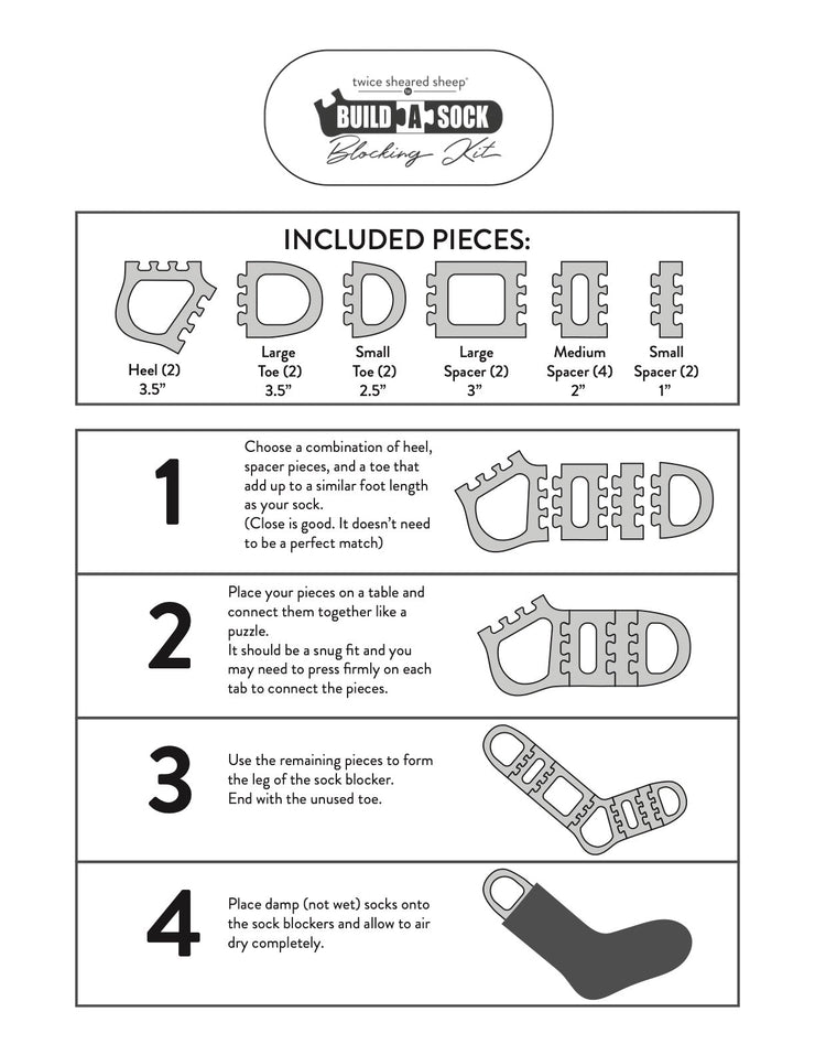 Build A Sock Blocking Kit - Modular Sock Blockers by Twice Sheared Sheep