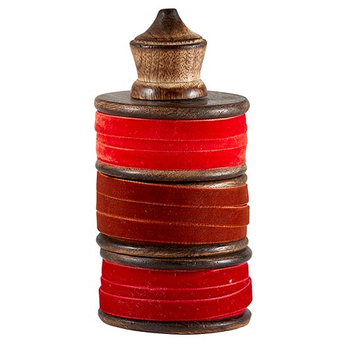 Velvet Trio Stacked Ribbon Spindle