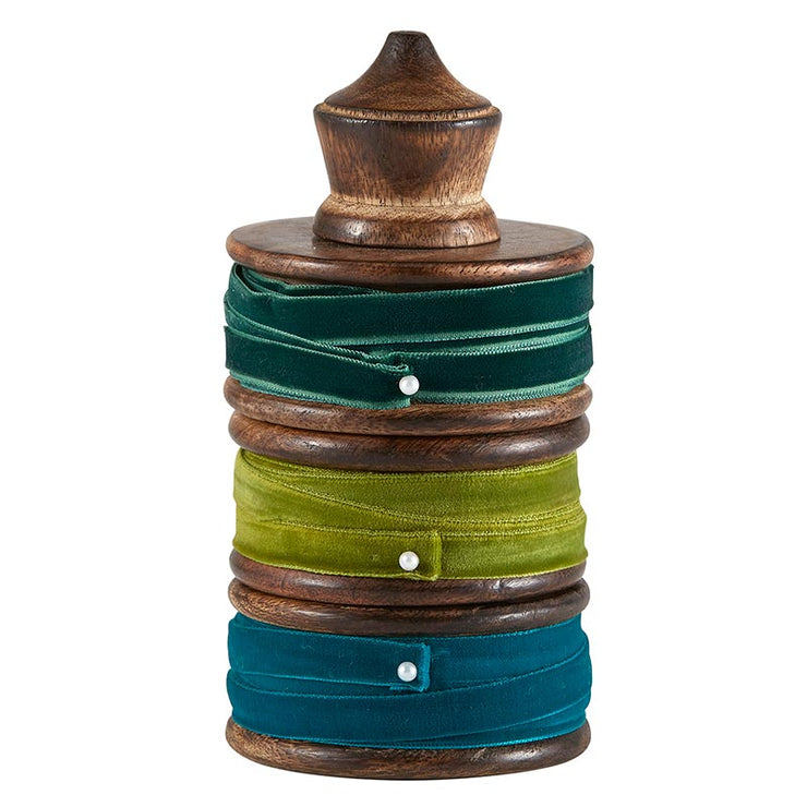 Velvet Trio Stacked Ribbon Spindle